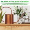 Plexon Rose Gold Metal Watering Can Indoor Plants, 54 oz Stainless Steel Long Spout Watering Can Outdoor House Plant Flower, Garden5