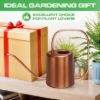 Plexon Rose Gold Metal Watering Can Indoor Plants, 54 oz Stainless Steel Long Spout Watering Can Outdoor House Plant Flower, Garden8