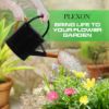 Plexon 1 Gallon Metal Watering Can Outdoor, Flower Plant Gardening Garden Large Watering Can Pot Pitcher, Steel Orange Handles and Removable Spray Spout, Black3