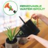 Plexon 1 Gallon Metal Watering Can Outdoor, Flower Plant Gardening Garden Large Watering Can Pot Pitcher, Steel Orange Handles and Removable Spray Spout, Black4