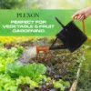 Plexon 1 Gallon Metal Watering Can Outdoor, Flower Plant Gardening Garden Large Watering Can Pot Pitcher, Steel Orange Handles and Removable Spray Spout, Black6