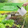 Plexon 1 Gallon Metal Watering Can Outdoor, Flower Plant Gardening Garden Large Watering Can Pot, Black Galvanized Steel Handles and Removable Spray Spout, White5