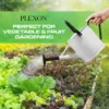 Plexon 1 Gallon Metal Watering Can Outdoor, Flower Plant Gardening Garden Large Watering Can Pot, Black Galvanized Steel Handles and Removable Spray Spout, White5