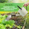 Plexon 1 Gallon Metal Watering Can Outdoor, Flower Plant Gardening Garden Large Watering Can Pot, Black Galvanized Steel Handles and Removable Spray Spout, Off-White6