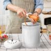 Plexon Countertop Compost Bin with Lid, White 1.5 Gallon Odorless Kitchen Compost Container, Steel Food Compost Bucket for Kitchen with Charcoal Filter, Compost Pail for Kitchen Countertop6
