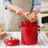 Plexon Countertop Compost Bin with Lid, Red 1.5 Gallon Odorless Kitchen Compost Container, Steel Food Compost Bucket for Kitchen with Charcoal Filter, Compost Pail for Kitchen Countertop6