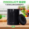 Plexon Countertop Compost Bin with Lid, Black 1.5 Gallon Odorless Kitchen Compost Container, Steel Food Compost Bucket for Kitchen with Charcoal Filter, Compost Pail for Kitchen Countertop2