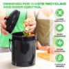 Plexon Countertop Compost Bin with Lid, Black 1.5 Gallon Odorless Kitchen Compost Container, Steel Food Compost Bucket for Kitchen with Charcoal Filter, Compost Pail for Kitchen Countertop3