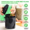 Plexon Countertop Compost Bin with Lid, Black 1.5 Gallon Odorless Kitchen Compost Container, Steel Food Compost Bucket for Kitchen with Charcoal Filter, Compost Pail for Kitchen Countertop3
