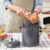 Plexon Countertop Compost Bin with Lid, Gray 1.5 Gallon Odorless Kitchen Compost Container, Steel Food Compost Bucket for Kitchen with Charcoal Filter, Compost Pail for Kitchen Countertop6