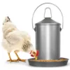 Plexon 6.6 Lb Stainless Steel Hanging Chicken Feeder no Waste Food-Grade - Poultry Feeder for Chicken Metal - Heavy Duty Reliable Long-Lasting with Handle1