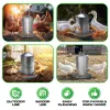 Plexon 6.6 Lb Stainless Steel Hanging Chicken Feeder no Waste Food-Grade - Poultry Feeder for Chicken Metal - Heavy Duty Reliable Long-Lasting with Handle3