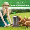 Plexon 6.6 Lb Stainless Steel Hanging Chicken Feeder no Waste Food-Grade - Poultry Feeder for Chicken Metal - Heavy Duty Reliable Long-Lasting with Handle6