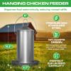 Plexon 8.8 Lb Stainless Steel Hanging Chicken Feeder no Waste Food-Grade - Poultry Feeder for Chicken Metal - Heavy Duty Reliable Long-Lasting with Handle2