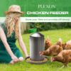 Plexon 8.8 Lb Stainless Steel Hanging Chicken Feeder no Waste Food-Grade - Poultry Feeder for Chicken Metal - Heavy Duty Reliable Long-Lasting with Handle6