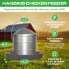Plexon 17.6 Lb Stainless Steel Hanging Chicken Feeder no Waste Food-Grade Large - Poultry Feeder for Chicken Metal - Heavy Duty Reliable Long-Lasting with Handle2