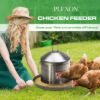 Plexon 17.6 Lb Stainless Steel Hanging Chicken Feeder no Waste Food-Grade Large - Poultry Feeder for Chicken Metal - Heavy Duty Reliable Long-Lasting with Handle6