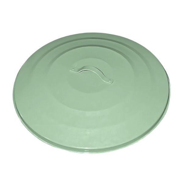 Plexon Trash Can Lid, Compotible with 13-Gallon Round Fire Resistant Garbage Container, Green Lid for Galvanized Steel Waste Bin1