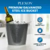 PLEXON Galvanized Metal Ice Bucket for Parties Coctail Bar Restaurant - Drink Beer Champagne Metal Pail Bucket with Handle, Beverage Chiller Cooler Small 1.3 Gallon2