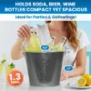 PLEXON Galvanized Metal Ice Bucket for Parties Coctail Bar Restaurant - Drink Beer Champagne Metal Pail Bucket with Handle, Beverage Chiller Cooler Small 1.3 Gallon4