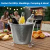 PLEXON Galvanized Metal Ice Bucket for Parties Coctail Bar Restaurant - Drink Beer Champagne Metal Pail Bucket with Handle, Beverage Chiller Cooler Small 1.3 Gallon7