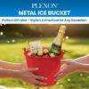 PLEXON Galvanized Metal Ice Bucket for Parties Coctail Bar Restaurant - Drink Beer Champagne Bucket with Handle, Beverage Chiller Cooler Small 1.3 Gallon, Red9