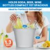 PLEXON Galvanized Metal Ice Bucket for Parties Coctail Bar Restaurant - Drink Beer Champagne Metal Pail Bucket with Handle, Beverage Chiller Cooler Small 1.3 Gallon,Gray2