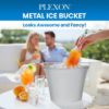 PLEXON Galvanized Metal Ice Bucket for Parties Coctail Bar Restaurant - Drink Beer Champagne Metal Pail Bucket with Handle, Beverage Chiller Cooler Small 1.3 Gallon,Gray6
