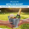 PLEXON Galvanized Metal Ice Bucket for Parties Coctail Bar Restaurant - Drink Beer Champagne Metal Pail Bucket with Handle, Beverage Chiller Cooler Small 1.3 Gallon,Gray9