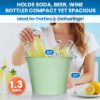 PLEXON Galvanized Metal Ice Bucket for Parties Coctail Bar Restaurant - Drink Beer Champagne Metal Pail Bucket with Handle, Beverage Chiller Cooler Small 1.3 Gallon, Green2