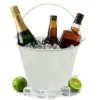 PLEXON Galvanized Metal Ice Bucket for Parties Coctail Bar Restaurant - Drink Beer Champagne Metal Pail Bucket with Handle, Beverage Chiller Cooler Small 1.3 Gallon, Off-White1