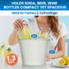 PLEXON Galvanized Metal Ice Bucket for Parties Coctail Bar Restaurant - Drink Beer Champagne Metal Pail Bucket with Handle, Beverage Chiller Cooler Small 1.3 Gallon, Off-White4