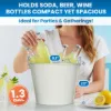 PLEXON Galvanized Metal Ice Bucket for Parties Coctail Bar Restaurant - Drink Beer Champagne Metal Pail Bucket with Handle, Beverage Chiller Cooler Small 1.3 Gallon, Off-White4