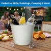 PLEXON Galvanized Metal Ice Bucket for Parties Coctail Bar Restaurant - Drink Beer Champagne Metal Pail Bucket with Handle, Beverage Chiller Cooler Small 1.3 Gallon, Off-White7
