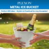 PLEXON Galvanized Metal Ice Bucket for Parties Coctail Bar Restaurant - Drink Beer Champagne Metal Pail Bucket with Handle, Beverage Chiller Cooler Small 1.3 Gallon, Off-White9
