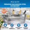 PLEXON Galvanized Tub with Handles - Beverage Tub - Metal Ice Bucket for Parties - Ice Bucket for Cocktail Bar Restaurant - Drink Beer Champagne Chiller Cooler - 5.3 Gallon (20L)3