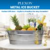PLEXON Galvanized Tub with Handles - Beverage Tub - Metal Ice Bucket for Parties - Ice Bucket for Cocktail Bar Restaurant - Drink Beer Champagne Chiller Cooler - 5.3 Gallon (20L)8