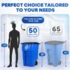 PLASTIC PRINCE 50-Gallon Recycle Rollout Trash Can with Lid, Commercial Heavy-Duty Container with Wheels, Blue8