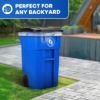 PLASTIC PRINCE 50-Gallon Recycle Rollout Trash Can with Lid, Commercial Heavy-Duty Container with Wheels, Blue9
