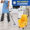 PLASTIC PRINCE Commercial Mop Bucket with Wringer on Wheels, Heavy Duty Industrial Mop Bucket and Wringer, Side-Press Bucket with Wringer Set for Home Office Restaurant Business, 35-Quart - Yellow6