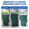 PLASTIC PRINCE 50-Gallon Rollout Trash Can with Lid, Commercial Heavy-Duty Container with Wheels, Green7