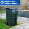 PLASTIC PRINCE 50-Gallon Rollout Trash Can with Lid, Commercial Heavy-Duty Container with Wheels, Green9