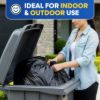 PLASTIC PRINCE 55-60 Gallon Trash Bags 2 Mil Heavy Duty Fits Rubbermaid Brute Rollout Round Square 32-55 gal Trash Cans 43" x 47" Large Durable Garbage Trash Can Liners, Black 25 of Pack2