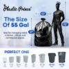 PLASTIC PRINCE 55-60 Gallon Trash Bags 2 Mil Heavy Duty Fits Rubbermaid Brute Rollout Round Square 32-55 gal Trash Cans 43" x 47" Large Durable Garbage Trash Can Liners, Black 25 of Pack4