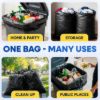 PLASTIC PRINCE 55-60 Gallon Trash Bags 2 Mil Heavy Duty Fits Rubbermaid Brute Rollout Round Square 32-55 gal Trash Cans 43" x 47" Large Durable Garbage Trash Can Liners, Black 25 of Pack5