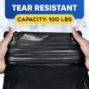PLASTIC PRINCE 55-60 Gallon Trash Bags 2 Mil Heavy Duty Fits Rubbermaid Brute Rollout Round Square 32-55 gal Trash Cans 43" x 47" Large Durable Garbage Trash Can Liners, Black 25 of Pack8