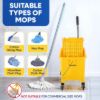 PLASTIC PRINCE Mop Bucket with Wringer on Wheels, Small Dual Chamber Industrial Mop Bucket Separate Dirty Water, Perfect for Business Household, 20 Quart Yellow2