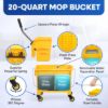 PLASTIC PRINCE Mop Bucket with Wringer on Wheels, Small Dual Chamber Industrial Mop Bucket Separate Dirty Water, Perfect for Business Household, 20 Quart Yellow4