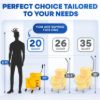 PLASTIC PRINCE Mop Bucket with Wringer on Wheels, Small Dual Chamber Industrial Mop Bucket Separate Dirty Water, Perfect for Business Household, 20 Quart Yellow6
