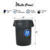 PLASTIC PRINCE 32 Gallon Round Trash Can Container Gray Plastic Commercial Garbage Bin for Home Garage Restaurants Warehouses2